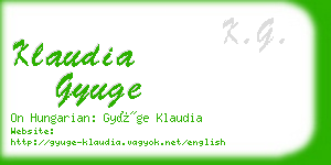 klaudia gyuge business card